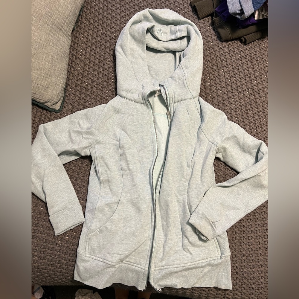 Lululemon Scuba hoodie size 8, light blue, stained- GUC